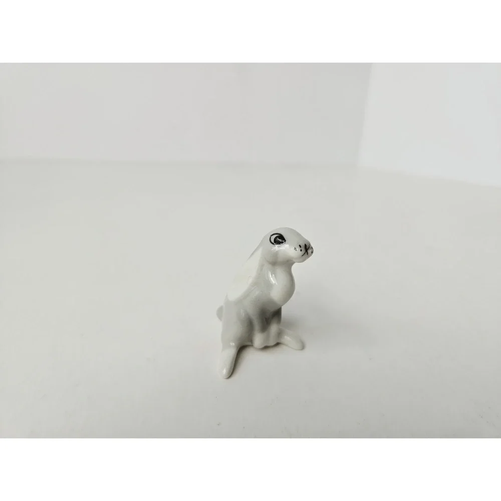 Vintage Lomonosov Russian Porcelain rabbit hare figurine USSR miniature mini